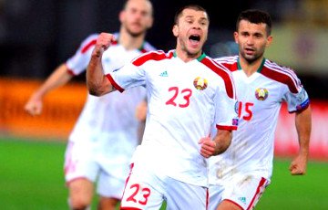 Сборная Беларуси по футболу выигрывает у Люксембурга 1:0