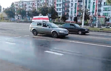 В Витебске прошел автопробег под национальными флагами