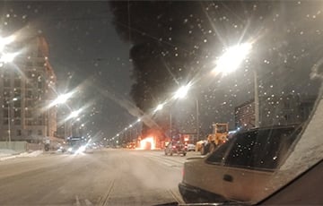 Беларусский МАЗ опять сгорел в Санкт-Петербурге