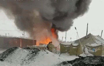 В Украине загорелся лагерь мобилизованных московитов