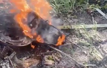 Московитский беспилотник «Орлан-10» феерически горит после «встречи» с ВСУ