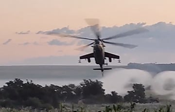 Видеофакт: боевая работа ударного украинского вертолета Ми-24