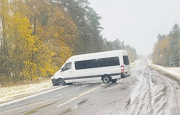 День жестянщика: беларусские водители показали последствия первого снега