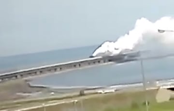 Появилось видео первых минут после взрывов на Крымском мосту