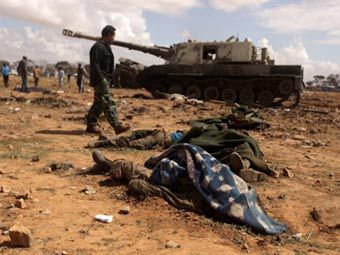 Коалиция нанесла новый удар по наступающим войскам Каддафи
