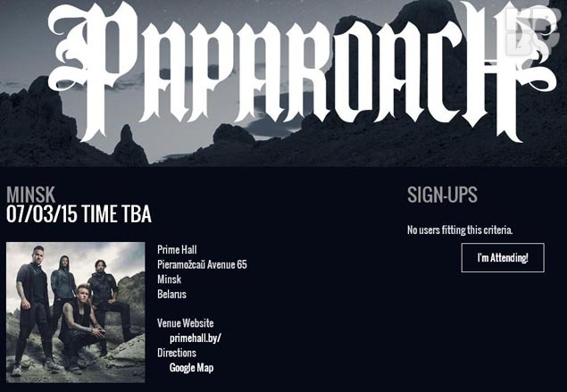 Papa Roach выступят в Минске в июле