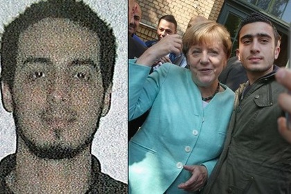 В соцсетях сочли похожим снявшегося с Меркель мигранта на бельгийского смертника
