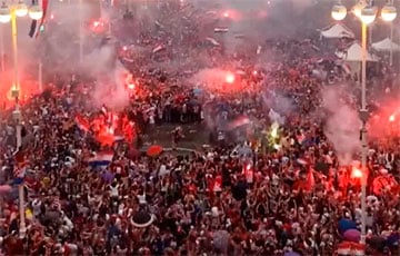 Тысячи жителей Загреба вышли на центральную площадь отпраздновать бронзу сборной Хорватии по футболу