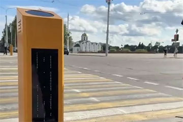 В Витебске на пешеходном переходе установили необычные столбики