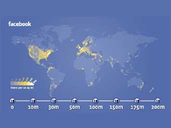 В Facebook зарегистрировалось 200 миллионов человек