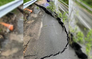 Между Полоцком и Новополоцком «провалилась» дорога