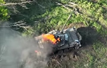 Московитский танкист-неудачник два раза подряд подорвался на минах на Донбассе