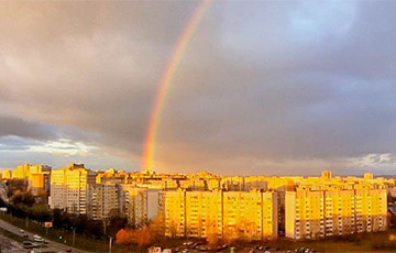 В Гродно посреди зимы появилась радуга