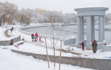В Минске прошел мощный снегопад