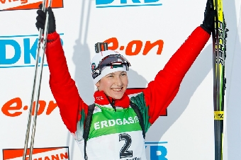 Дарья Домрачева заняла 3-е место в спринте на этапе Кубка мира по биатлону в Ханты-Мансийске