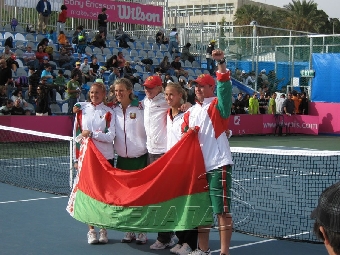 Швейцарки вышли вперед в матче с Беларусью в плей-офф теннисного Кубка 
Федерации