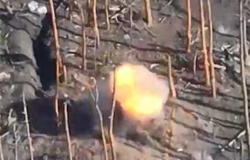 Московитский оккупант взлетел после прямого попадания украинского снаряда в окоп