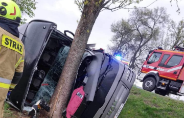 В Польше автобус с беларусами вылетел в кювет и врезался в дерево