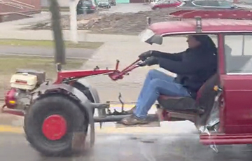 Видеофакт: По улицам Орши ездит гибрид «Жигулей» и трактора