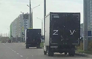 В Витебске заметили военные авто с московитской Z-свастикой