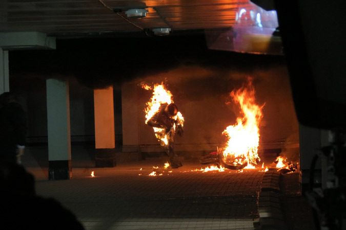 В центре Минска взорвали мотоцикл