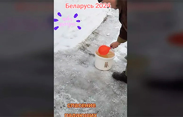 Беларус показал, как сделать дорожку не скользкой с помощью… воды