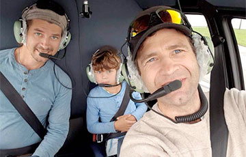 Фотофакт: Бьорндален прокатил на вертолете брата и племянника в небе над Минском