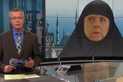 Немецкое ТВ показало Меркель в хиджабе