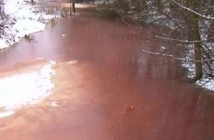 В Беларуси появилась река с водой кровавого цвета