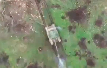 Московитский танк за мгновение до уничтожения попал на видео