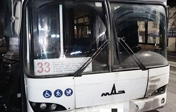 В Московии загорелся очередной автобус МАЗ