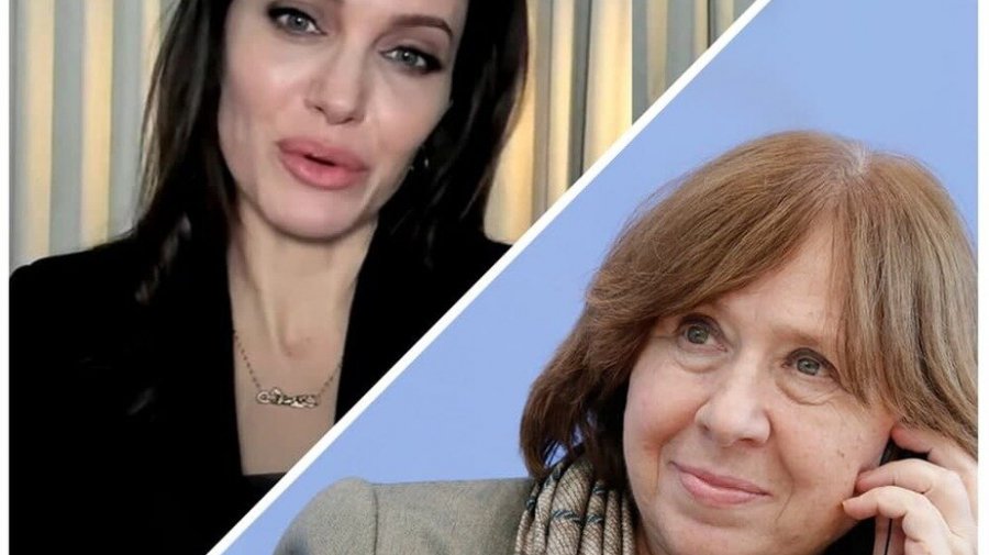 Анджелина Джоли обсудила с Алексеевич проблемы в Беларуси