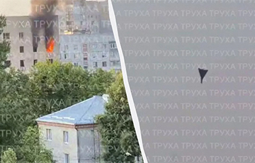 В Харькове московитский дрон попал в многоэтажку