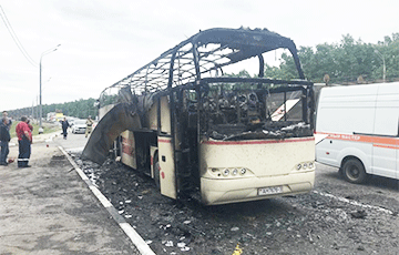 В Московии загорелся туристический автобус с беларусами