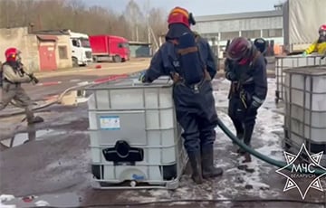 В Минске произошел разлив азотной кислоты