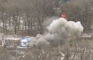 ВСУ уничтожили танк оккупантов прямым попаданием из миномета