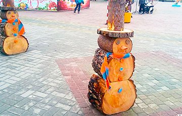 Фотофакт: В Витебской области «слепили» оригинального снеговика