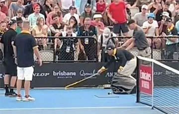 В Австралии во время теннисного турнира змея напугала болельщиков
