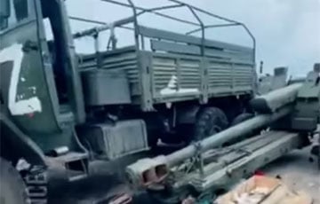 Украинские воины разбили колонну оккупантов с гаубицей Д-30