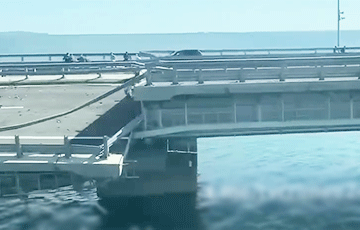 Поврежденную часть Крымского моста показали по телевидению