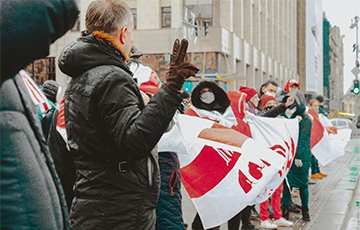 Белорусы Киева вышли на традиционную воскресную акцию