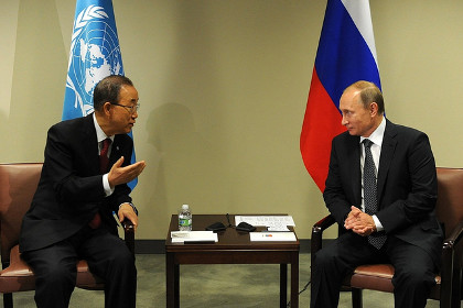 Пан Ги Мун поблагодарил Путина за позицию России по проблеме климата