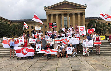 «Только вместе»: белорусы Филадельфии провели акцию солидарности
