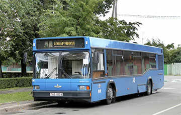 В Бобруйске сгорел рейсовый автобус МАЗ