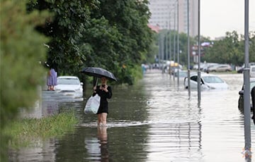 В Минске из-за сильного ливня «утонули» четыре района