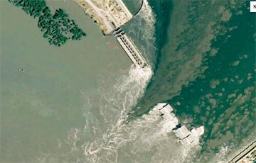 «Как в фильме»: Резников показал спутниковые фото подрыва Каховской ГЭС
