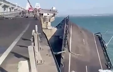 На видео показали, как выглядит Крымский мост после взрыва