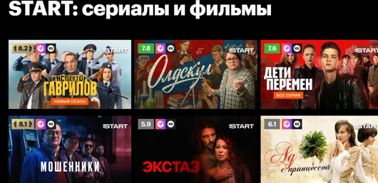 На Кинопоиске в Беларуси появился доступ к контенту онлайн-кинотеатра START